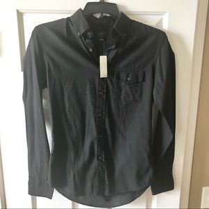 NWT J.crew Black Button Down Oxford S